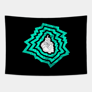 mexico city in danger zone ecopop alert wallpaper art in green wave Tapestry