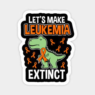 Leukemia Dinosaur Orange Ribbon Magnet