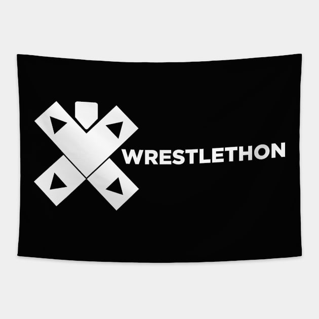 Wrestlethon Logo Script - White logo Tapestry by Wrestlethon