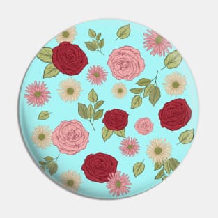 Vintage Roses Pattern Pin