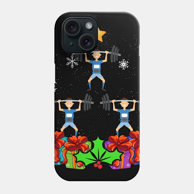 Funny Weight Lifting Gym Christmas Tree Decor Gift Xmas Phone Case by thuden1738