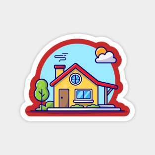 House Cartoon Vector Icon Illustration (2) Magnet