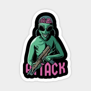 Alien attack Magnet