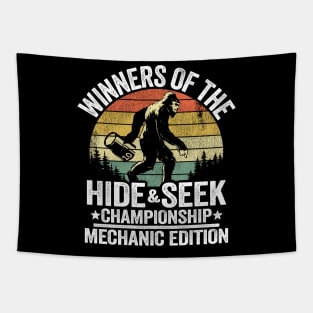 Winners Of The Hide & Seek Championship Funny Mechanic Tapestry