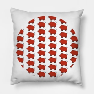 Red Pig Pattern Pillow