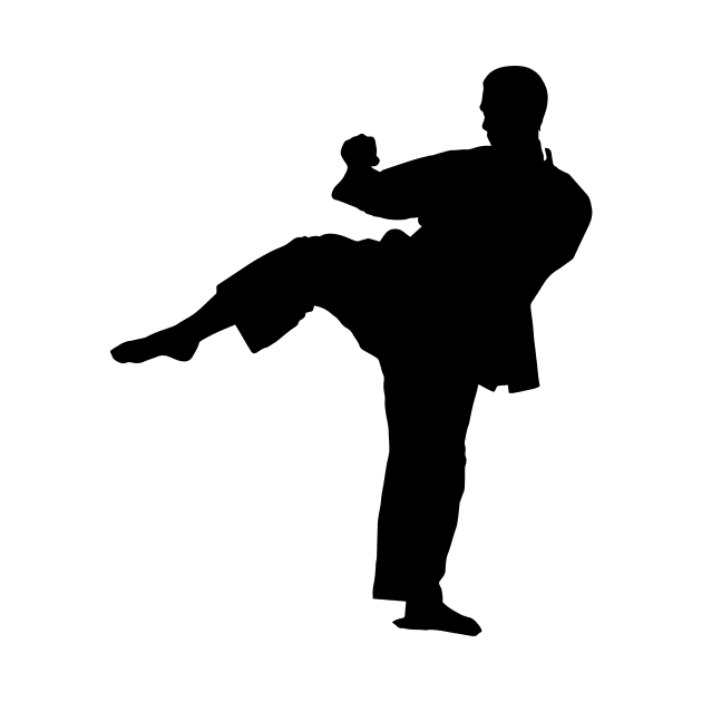 Karate- Karate kick silhouette logo - martial arts by mrsupicku