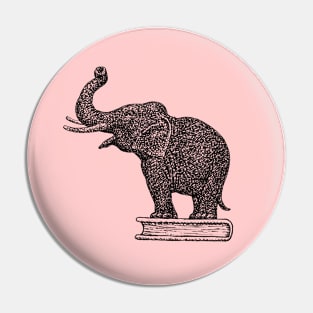 Elephant On A Book Pin
