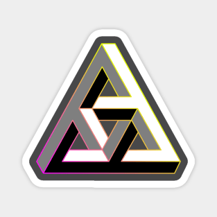 Even more impossible triangle with magenta to yellow gradient edge Magnet