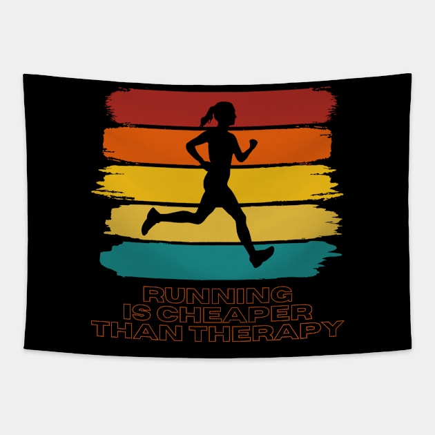 Running Is Cheaper Than Therapy Tapestry by nathalieaynie