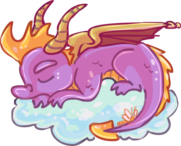 Sleeping Spyro on a Cloud Kids T-Shirt by sky665