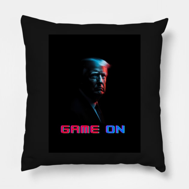 Donald Trump - Game On Pillow by UmagineArts