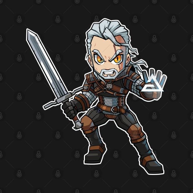 Geralt of Rivia Cast Chibi by Xar623