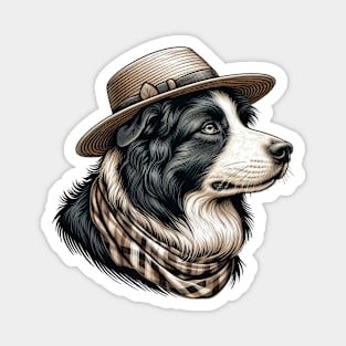 Cute Border Collie Art Magnet