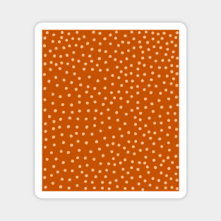 Peach Polka Dot Spots on Terracotta Pattern Magnet