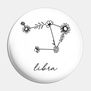 Libra Zodiac Wildflower Constellation Pin