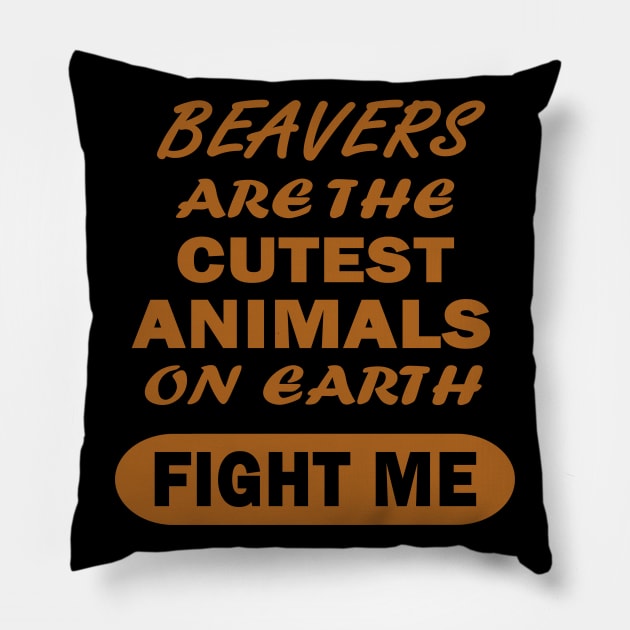 Beaver Dam Rodent Animal Wooden Vintage Saying Pillow by FindYourFavouriteDesign
