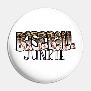 Baseball Junkie Cheetah Design Pin