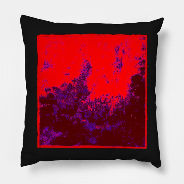 Citywave through Window in Red and Maroon Pillow by BlackArtichoke