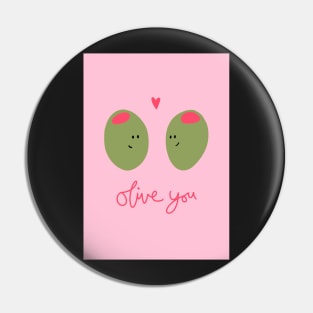 Olive You Valentine's Day Card Pin