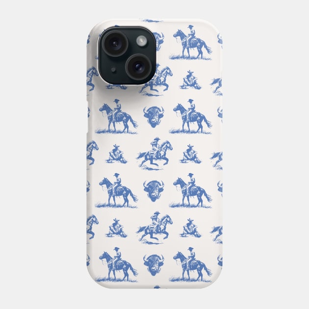 Cowboy Western Blue White Boho Phone Case by Trippycollage