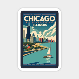 A Vintage Travel Art of Chicago - Illinois - US Magnet