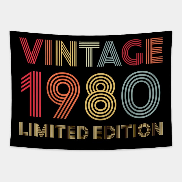 Vintage 1980 Limited Edition Tapestry by CardRingDesign