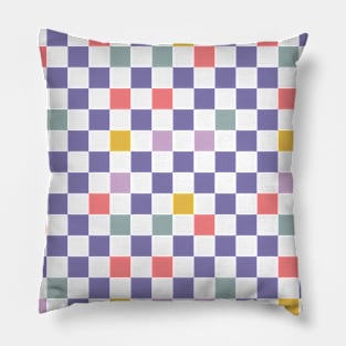 Colorful Gingham Checkered Pattern Pillow