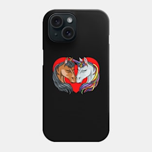 Valentines Horse and Unicorn Phone Case