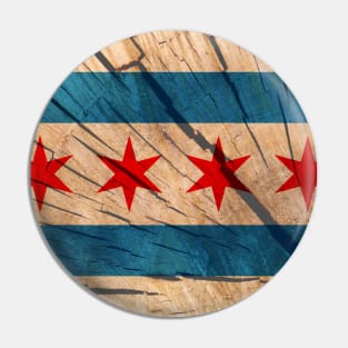 Chicago Wood Flag Pin