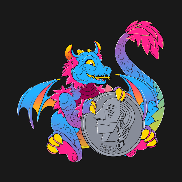 Pansexual Pride Pocket Dragon by TheMightyQ