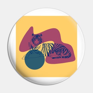 Abstract tiger - Violet Pin