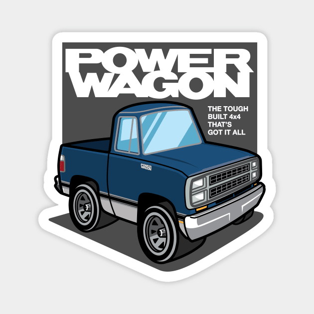 Medium Blue Metallic - Power Wagon (1980 - White-Based) Magnet by jepegdesign