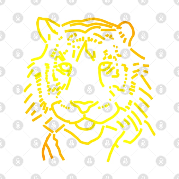 Yellow Tiger Face by ellenhenryart