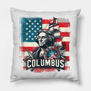 Columbus Canvas: Ohio Flag Elegance 🌳🇺🇸 Pillow