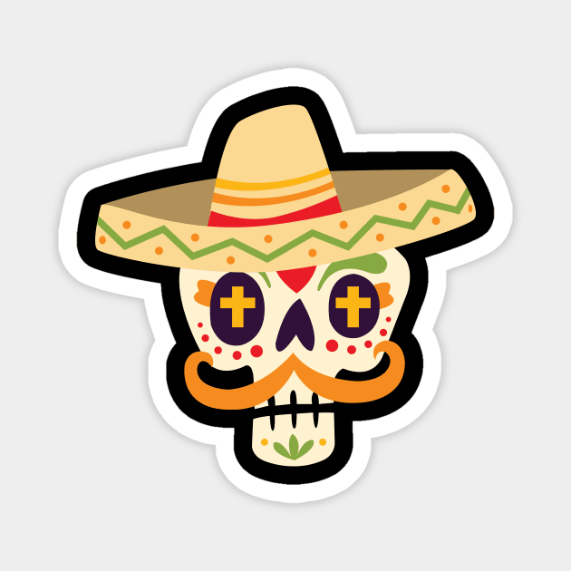 Mexican Sugar Skull Magnet by Lomitasu