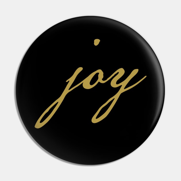 Gold Christmas Joy Minimal Typography Pin by ellenhenryart