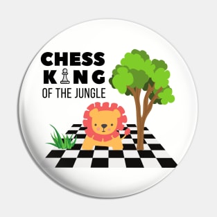 Chess king with lion for kids Pin