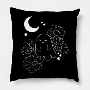 Moon Flower Ghost 1 Pillow