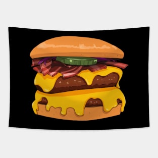 Double beef, double cheese, all the bacon burger Tapestry