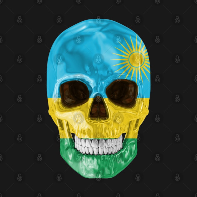 Rwanda Flag Skull - Gift for Rwandan With Roots From Rwanda by Country Flags