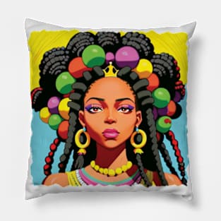 Black Woman with Beautiful Dreadlocks Pillow