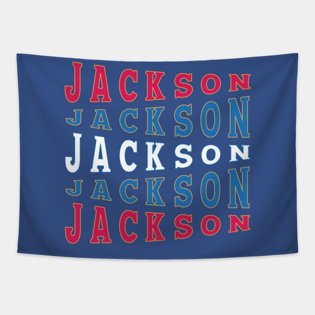 JACKSON NATIONAL TEXT ART USA Tapestry by LAVA-ROMA-NOVA