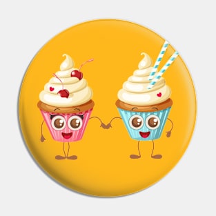 Sweet cupcakes couple in love Pin