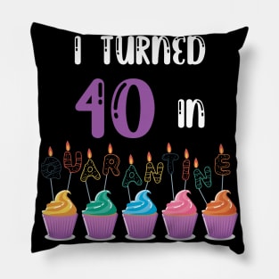 I Turned 40 In Quarantine funny idea birthday t-shirt Pillow