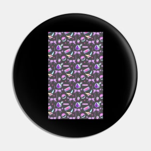 Pastel Goth Occult Pagan Pattern cat Pin