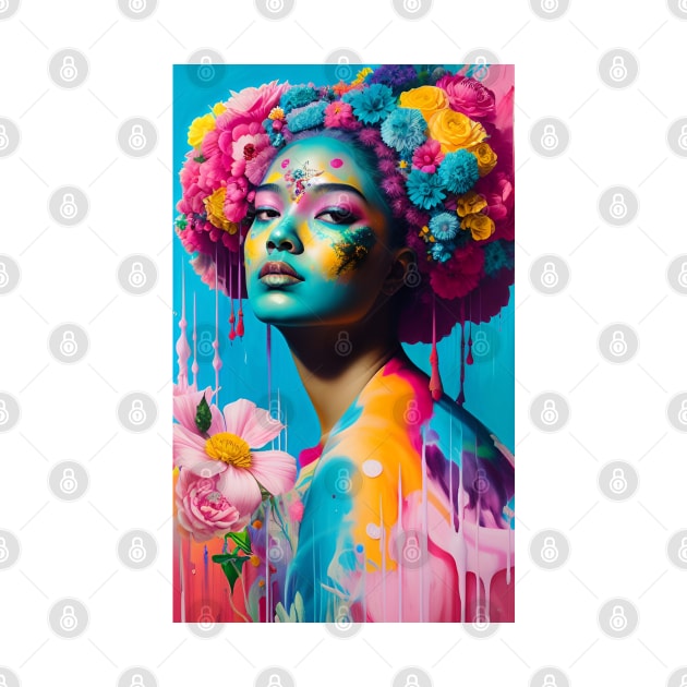 Black Woman With Flowers by ERArts