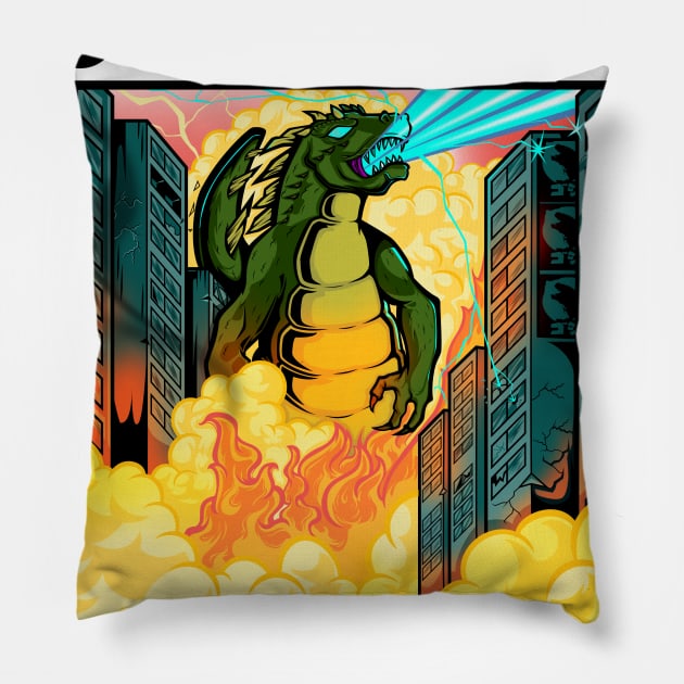 Godzilla Pillow by PenPencils