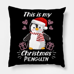 Cute and Funny Penguin This is my Christmas Penguin Pillow