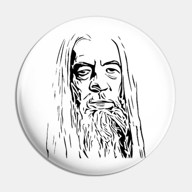 Gandalf Stencil Artwork Pin by MarkRame