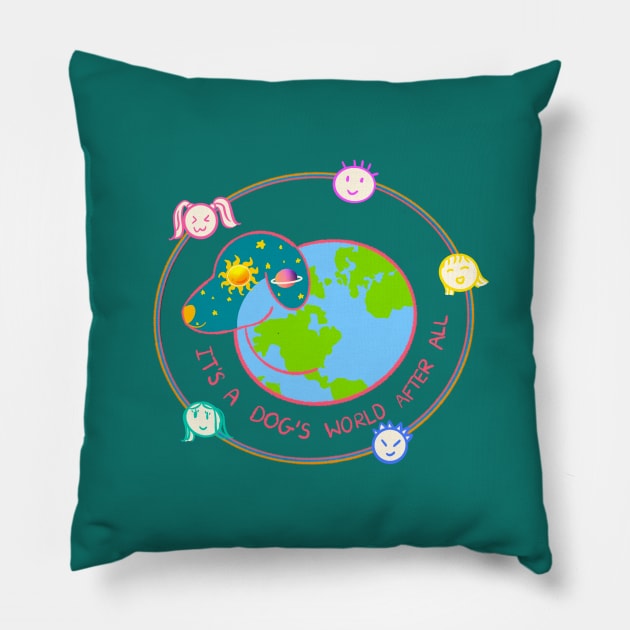 Dog Owner's World Pillow by sanasunflowers